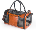 Dog Soft-Sided Carriers Pet Carrier for Small Dogs Cats, Fashion PU Leather Small Dog Carrier Pet Purse, Airline Approved Travel Pet Carrier for Puppy Kitten Small Animals