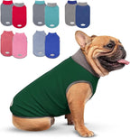 cyeollo 2 Pack Fleece Dog Sweater Sweatshirt with Reflective Stripe Pullover Lightweight Sweater Pet Clothes Dog Coats for Small Dogs Size M Green & Grey