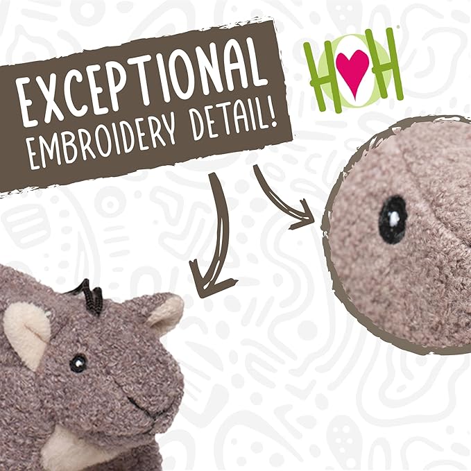 HuggleHounds Plush Dog Toy - Fuzzy Dog Toy, Squeaky Soft Fleece, Interactive Durable Stuffed, for Small and Large Breeds with Squeaker - Feller Squirrel, Small