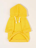 QWINEE Basic Dog Hoodie Sweatshirt Puppy Sweater Warm Cat Costumes Pet Clothes for Chihuahua Puppy Kitten Small Medium Dogs Yellow Small
