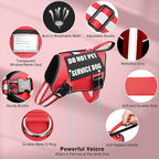 Service Dog Vest Harness+ID Tag+10 Patches,Metal Serivce Dog Tag&Reflective Emotional Support Dog Vest with Handle for Large Dogs,Easy Put On/Off for Training/Walking/Everyday Red L