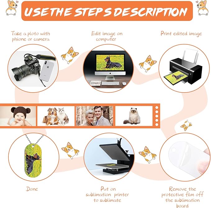 Hicarer 15 Sets Sublimation Blank Dog Tags Set Includes Aluminum Sublimation Stamping Blank Tags Necklace Chain 1 Roll of Tape for DIY Decorative Oval