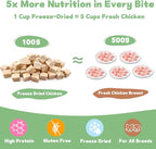 Freeze Dried Chicken Cat and Dog Treats 7.1 OZ – Single Ingredient Chicken Meat High Protein, Bite-Sized Pet Training Snacks or Food Topper for Small Dogs Cats