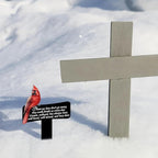 11.8 inch Cardinals Memorial Grave Markers Metal Cemetery Decorations Loss of Dad Mom Spouse Lover Relatives Family Members Garden Stakes Gravesite Plaque Waterproof Outdoors Lawn Yard Signs