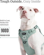 2025 New Edition, Fei & Eve MagEase Dog Harness - 3-Second Magnetic Buckles | 3-Point No-Pull Control | Heavy-Duty 900D Nylon | Dual Safety Handles | Breathable Mesh | Adjustable Fit | Medium, Green