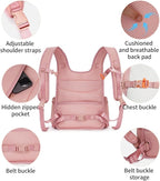 OFY Cat Carrier Puffy Backpack Breathable Small Dog Front Backpack Large Space for Small Dogs, Drawstring & Water-Resisant Pet Bag for Travel Hiking, Lotus Pink Patent Pending