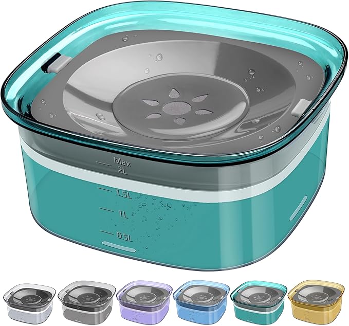 UPSKY 70oz Dog Water Bowl 2L No Spill Dog Bowl Large Capacity Spill Proof Slow Water Feeder, No Splash Dog Bowl Pet Water Dispenser Vehicle Carried Travel Slow Drinking Bowl for Messy Drinkers, Cats