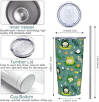 Frog Tumbler with Lid and Straw, 20 Oz Stainless Cup Steel Insulated Water Bottle Travel Coffee Mug