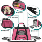 PetAmi Airline Approved Pet Carrier for Cat, Soft Sided Dog Carrier for Small Dog, Cat Travel Supplies Accessories Indoor Cat, Ventilated Pet Carrying Bag Medium Large Kitten Puppy, Small Heather Pink