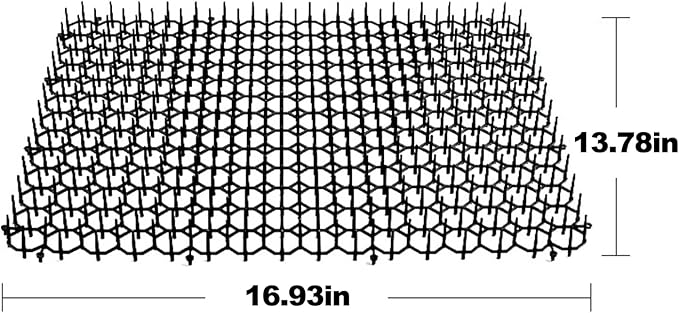 10 Pack Cat Scat Mat – 16.93 x 13.78 Inch Flexible Plastic Spike Mats, Cat Deterrent Pad for Indoor Outdoor Furniture & Garden Use, Keep Cats Out of Yard ﻿ (Black)