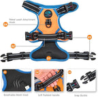 PHOEPET 2019 No Pull Dog Harnesses for Small Dogs Reflective Adjustable Front Clip Vest with Handle 2 Metal Rings 3 Buckles [Easy to Put on & Take Off](S, Orange)