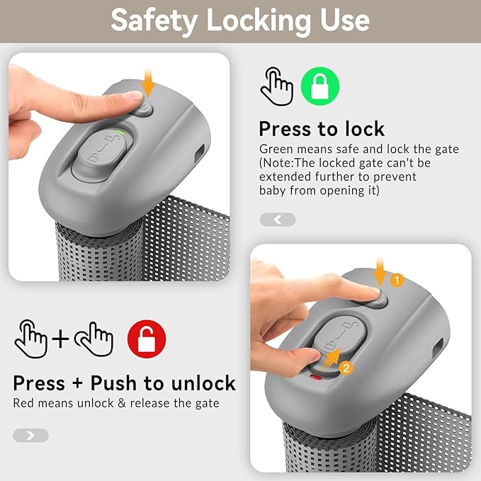 138 Inch Reinforced Retractable Baby Gates Extra Wide, Uamector Mesh Baby Gate or Dog Gate,Toddler Pet Retractable Gate Adjustable Length for Large Openings Stairs Doorways Hallway Indoor Outdoor