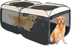 2-in-1 Dog Playpen 73.5''Pop Up Cat Pet Playpen, Assembly-Free Indoor Outdoor Kitten Enclosure, Kitten Pen Cat Cage Portable Puppy Tent Crates Kennel for Small Animals(No Divider, Unified Space)
