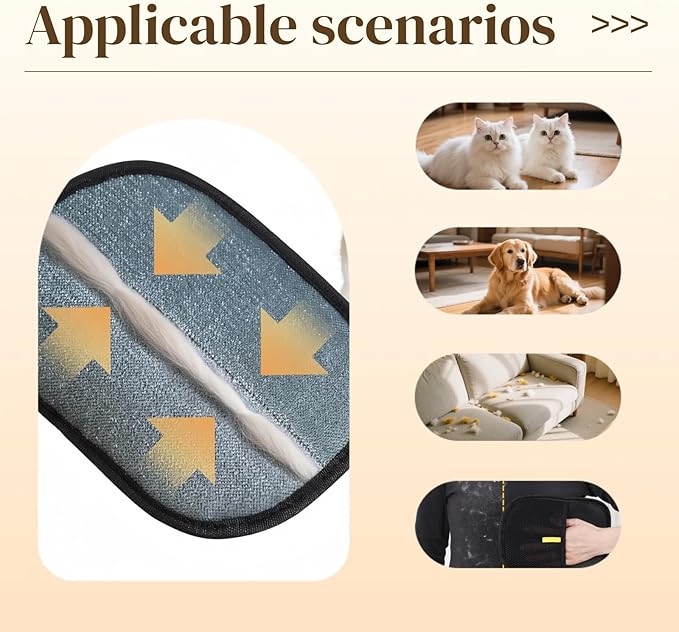 2025 New Pet Hair Removal Glove,pet Hair Remover mitt，for Couch, Furniture, Carpet, Car Seat -Electrostatic Reusable Gloves | Fast Cleaning, for Cat & Dogs (1pcs)