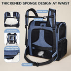 Petskd Expandable Pet Backpack Carrier 16.5x14.5x11 Inches for Small Dogs and Medium Cats,Portable Dog Cat Backpack Carrier for Hiking,Vet,Travel(Blue)