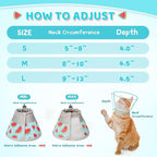 Cat Cone Collar Soft to Stop Licking, Adjustable, Foldable Lightweight Kitten Cones After Surgery Recovery for Cats & Kittens, Cat Cone Alternative (Blue, L)