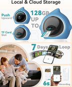 ZUMIMALL Pet Camera Indoor, 5G/2.4G WiFi Camera for Dog/Cat with Laser Toy, 3MP Pet Security Cameras with Phone App, 2-Way Talk, Auto Tracking, Pet/PIR/AI Detection, Privacy Protect, Alexa/ONVIF/Cloud