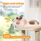 Rechargeable Cat Toys Flapping Bird，Touch-Activated Interactive Toy with Lifelike Chirp for Indoor Cats & Kittens Exercise （Sparrow）