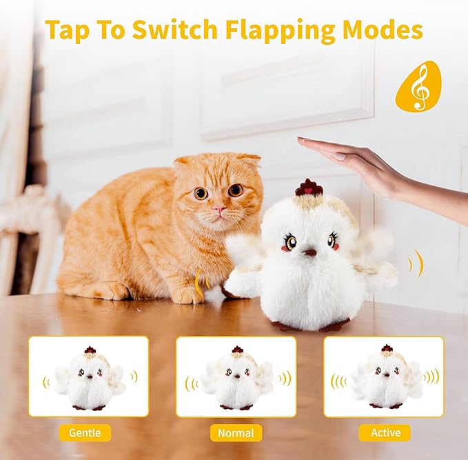 Gigwi Interactive Cat Toys for Indoor Cats, Flapping and Chirping Catnip Toys for Cat Exercise, Automatic Cat Toy with Beating Wings & Real Feather Tail, Rechargeable Cat Kicker Toy Princess