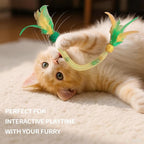 20PCS Interactive Cat Toys for Indoor Cats, Feather Elastic Mesh Cat Toy, Catnip Ball, Colorful Cat Spring, Kitty Rainbow Plush, Teething & Self-Play Kitten Accessories Variety Pack