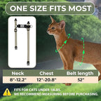 Cat Harness and Leash Set - Green Extra Lightweight Soft Kitten Harness Escape Proof, Adjustable Travel Pet Harness for Walking，Easy Control Comfortable Outdoor (Olive Green, One Size)