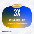 Oceanblue Professional Omega-3 2100-60 Count - High-Potency Triple Strength Burpless Fish Oil Supplement with EPA, DHA & DPA - Orange Flavor, 30 Servings