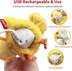 PETGEEK GiGwi Chirping Bird Cat Toys Realistic Bird Plush Toy - Perfect Melody Chaser Toys for Bored Indoor Adult Cats - Includes Hanging Loop for Cat Dancer (Chicken, Upgrade Flapping)