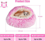 Cat Beds & Dog Bed with Cover Cave, Dog Beds for Small Dogs, Round Soft Plush Donut Calming Pet Bed for Indoor Cats or Small Dog, Washable Puppy Bed with Non-Slip Bottom-24inch