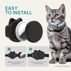 Waterproof Airtag Cat Collar, Breakaway Cat Airtag Collar with Luminous & Reflective Pattern Strap, Lightweight Kitten Collars for Apple Air tag, Hidden Holder for GPS Tracker - Cats, Kittens (9-13")