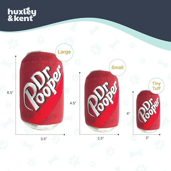 Huxley & Kent Funny Dog Toy w/Squeaker – Power Plush Squeaky Dog Toys for Small, Medium & Large Dogs – Soft Stuffed Animal for Indoor Play & Fetch - Dr Pooper, Large