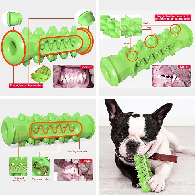 Guardians Dog Chew Toys for Aggressive Chewers, Dog Toothbrush Care Cleaning Stick, Puppy Toothing Chew Toy for Small Middle Pets (Blue+Green)