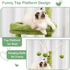 Cat Tree, 63 inch Multi-Level Cat Tower for Indoor Cats, Cat Condo with Cat Scratching Post and Board, Cat Hammock, Green GCT011GR
