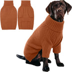 IECOii XXL Dog Sweater,Thermal Knit Big Dog Sweater with Sleeve,Pet Turtleneck Doggy Sweatshirt for Extra Large Dogs Boy Girl,Stretchy Large Dogs Cold Weather Outfit Pitbull Clothes,(Caramel,XXL)