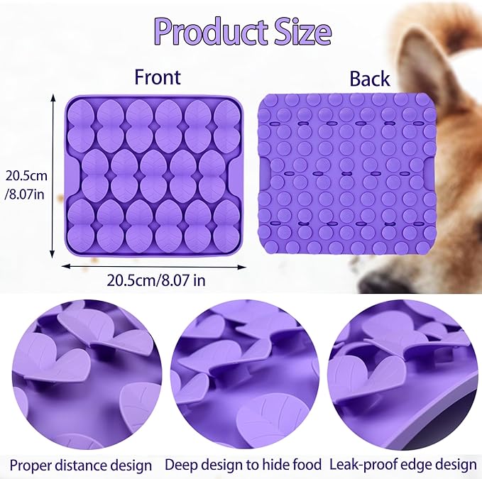 Small Silicone Snuffle Mat for Small Dogs Puppy Cat Slow Down Eating,Slow Feeder Lick Mat for Dry Wet Food for Pet Training Smell,Encourages Natural Foraging Skill,Relieving Stress