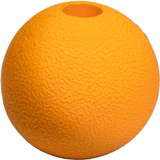 Amazon Basics Dog Toys, Interactive Supreme Rubber Balls, (Pack of 3), 2.5 inch, Blue, Orange