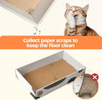 ComSaf Cat Scratcher Cardboard Indoor - 17"x10" Cat Refill Box with 3 Pcs Scratching Board Reversable Long Lasting Clawing Pad for Cats, Corrugate Scratchers Bed Sofa Couch Furniture Wall Protector