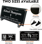 HDSD Memorial Stone Plaque Personalized Granite Grave Marker for Dogs Cats & Loved Ones Laser Engraved Headstone Indoor Outdoor 8×4 or 12×6 Inches