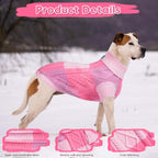 Turtleneck Pet Sweaters for Dogs Boys or Girls,Color Inlay and Moving Needle Pattern Dog Sweater,Pet Clothes,Dog Sweaters,Suitable for Various Breeds Dogs or Sizes(Pink Group,XL)