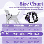 rabbitgoo Dog Harness Medium Sized, No Pull Pet Harness with 3 Buckles, Adjustable Soft Padded Vest with Control Handle, Walking Reflective Pet Vest for Medium Dogs, Purple, M
