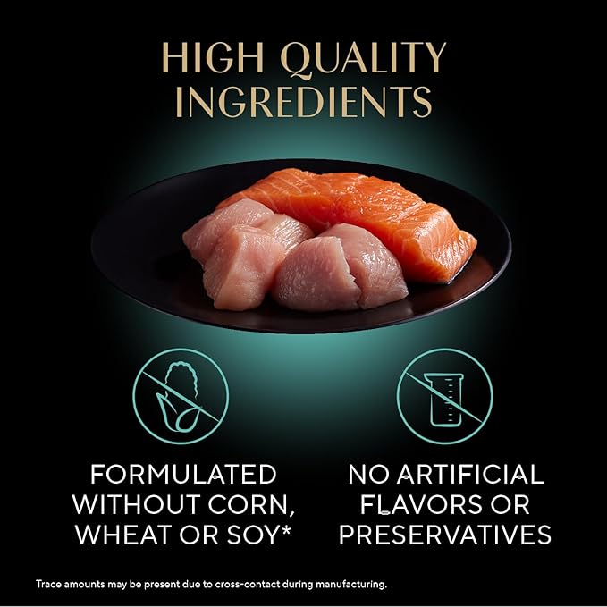 Sheba Perfect Portions Kitten Wet Cat Food Pate Chicken Entree, Salmon Entree, and Turkey Entree, 2.6 oz. Twin-Pack Trays (24 Count, 48 Servings)