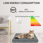 Heated Pet Beds for Indoor/Outdoor Cat & Dog Orthopedic Foam Warming Cat Beds Auto Temperature Control, Washable Cover with Waterproof Liner Thermo Kitty Electric Heating Bed