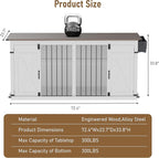 Large Dog Crate Furniture for 2 Dogs, Extra-Large Indoor Dog House with Partition, Heavy-Duty Sturdy Dog Kennel for Large Dogs, 1 Storage Bag, Farmhouse Style Cage