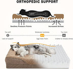 INVENHO Orthopedic Dog Beds Large Sized, XL Washable Egg-Crate Memory Foam Dog Couch with Washable Removable Cover, Waterproof Lining and Nonskid Bottom