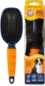 Arm & Hammer “Simply Calm” Dog Grooming Pin & Bristle Deodorizing Brush with Fragrance Transfer Technology – Scented 2-in-1 Brush for Detangling & Shedding, Sweet Lily & Vanilla Scent