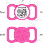 QR Code Dog Tag with NFC, Personalized Pet ID Tag, Silent Silicone Dog ID Tag, Modifiable Pet Online Profile, Multiple Emergency Contact, Scan QR Code Send GPS Location Email (Small, Rose)