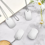 100Pcs Military Dog Tags, Rectangle Blank Metal Stamping Tags Set Including 50Pcs Aluminum Blank Dog Tags 50Pcs Ball Steel Chains Personalized Pets Tags for DIY Decorative Craft (Sliver)