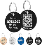 MYLUCKYTAG QR Code Stainless Steel Personalized Dog ID Tag, Engraved Dog Collar Tag for Online Pet Profile and Location Alerts