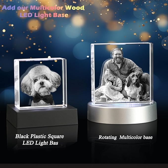 3D Crystal Photo,Pet Memorial Gifts for Dogs,Cats,Christmas Customized Gift,Personalized Dog Memorial Gift, Customized Pet Gifts,Personalized Photo Gifts