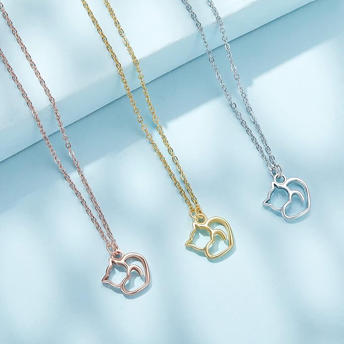 925 Sterling Silver Dog Paw Cat Panda Necklace for Women Cute Dainty Animal Pendant Necklace Gifts for Cat Mom Animals Lover…