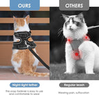 Cat Harness and Leash, Cat Harness Escape Proof with Reflective Strap - Adjustable Cat Leash Breathable Comfortable Vest for Walking Travel Outdoor, Black, S